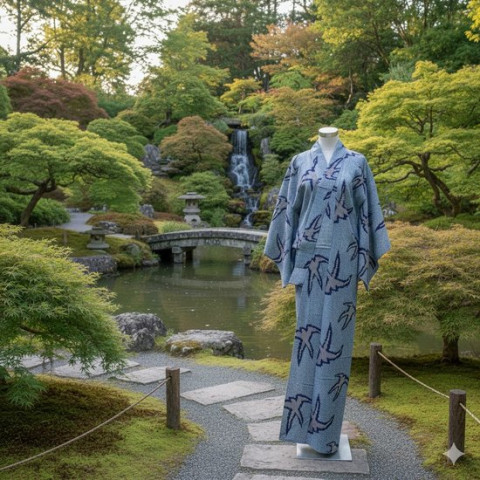 Yukata Shibori Tsubame